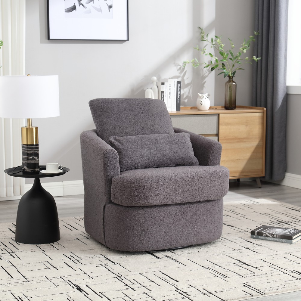 Coolmore 360 Swivel Round Accent Chair for Living Room with Comfy Barrel Design