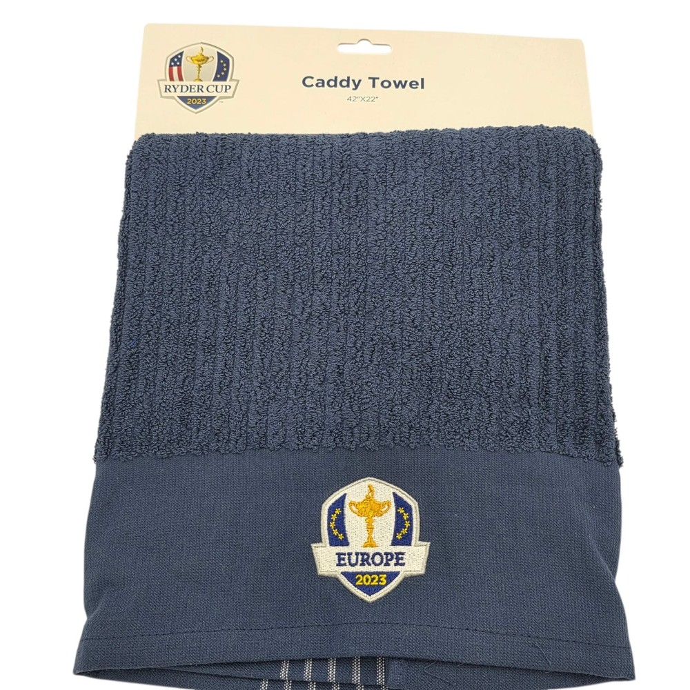 Official Ryder Cup23 Team Europe Retro Stripe Caddy Towel NAVY