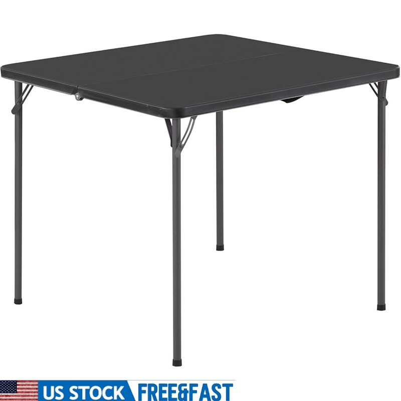 34 Inch Heavy Duty Folding Card Table Portable Bi-Fold for Indoor Outdoor Use