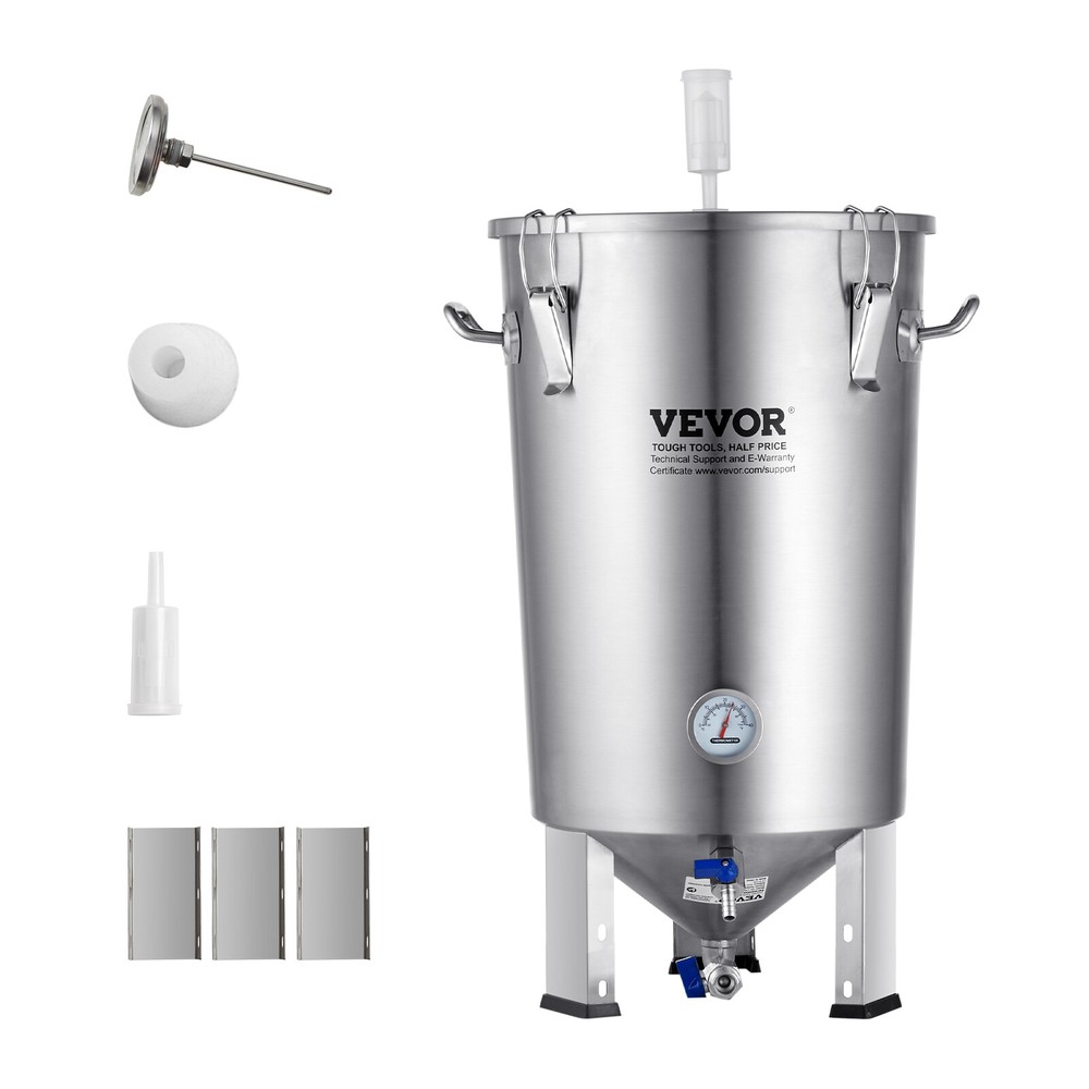 VEVOR 8 Gal Stainless Steel Home Brew Kettle Set Beer Brew Bucket Fermentor