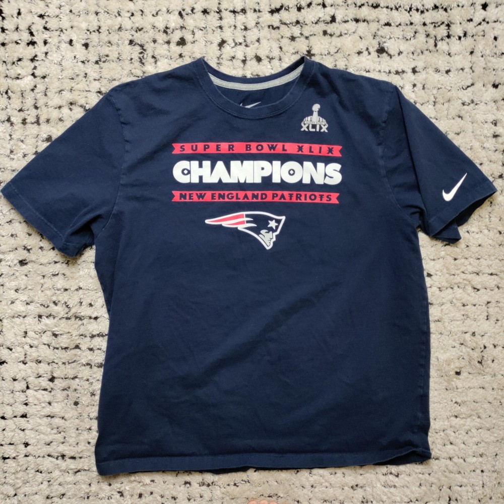 Nike New England Patriots Shirt 2XL Blue Super Bown Team Apparel Football NFL