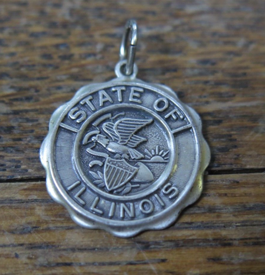 Vintage .925 Sterling Silver Illinois State Charm Bracelet Rare Collectible