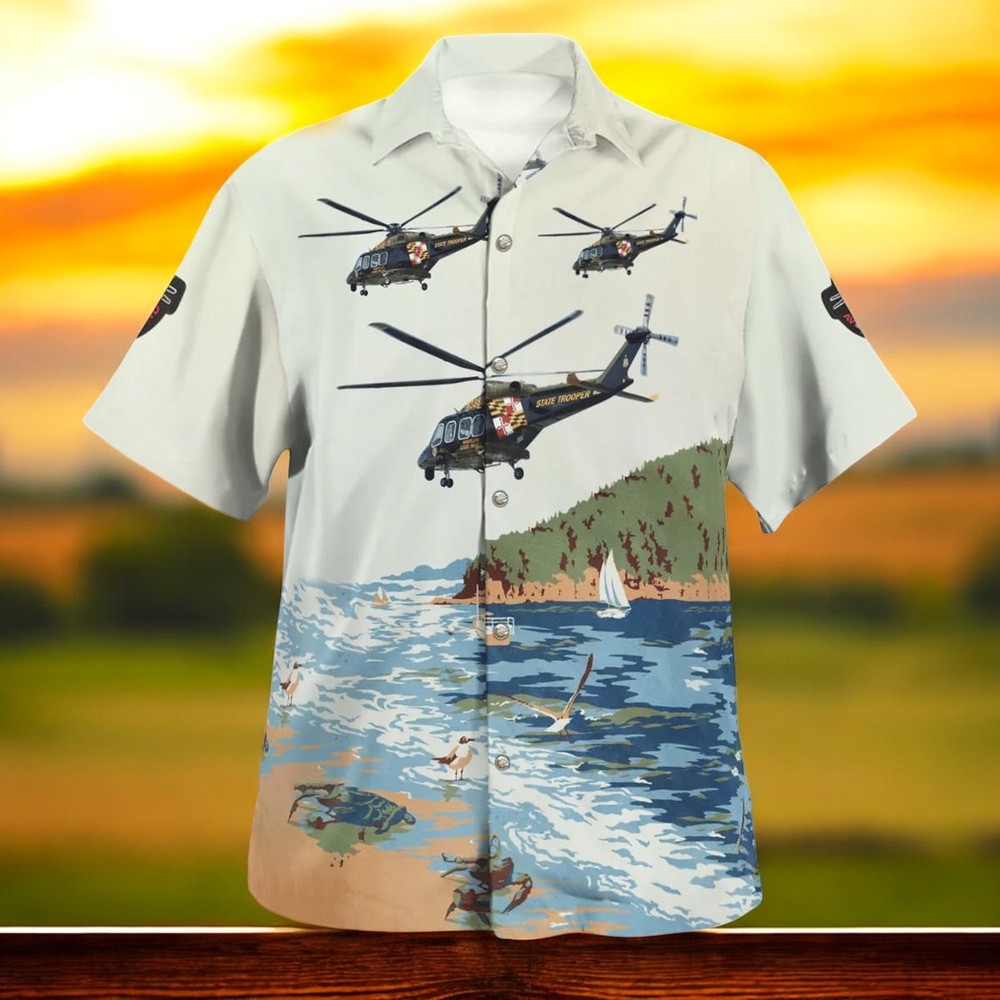 Stylish Maryland State Police Trooper 7 Hawaiian Shirt for Fans and Supporters