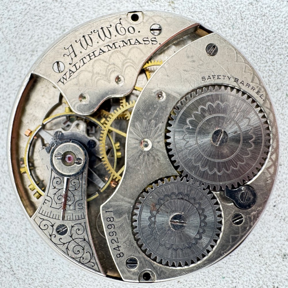 Antique 1898 Waltham 7 Jewel 12s Mechanical Pocket Watch Movement 210 USA