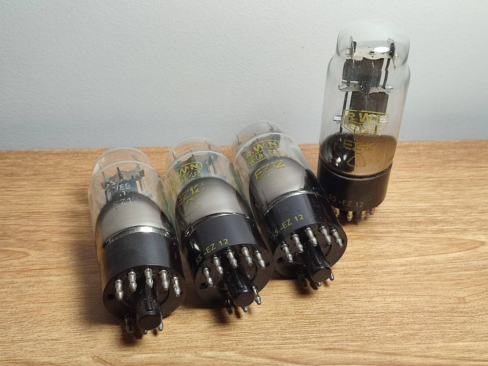 4X EZ12 VEB RFT Full-Wave Vacuum Rectifier Tube Equivalent to 6GG6