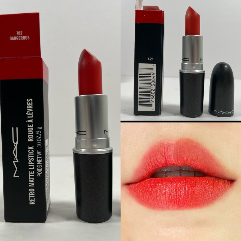 MAC Retro Matte Lipstick - Shade 702 DANGEROUS 3g New in Box