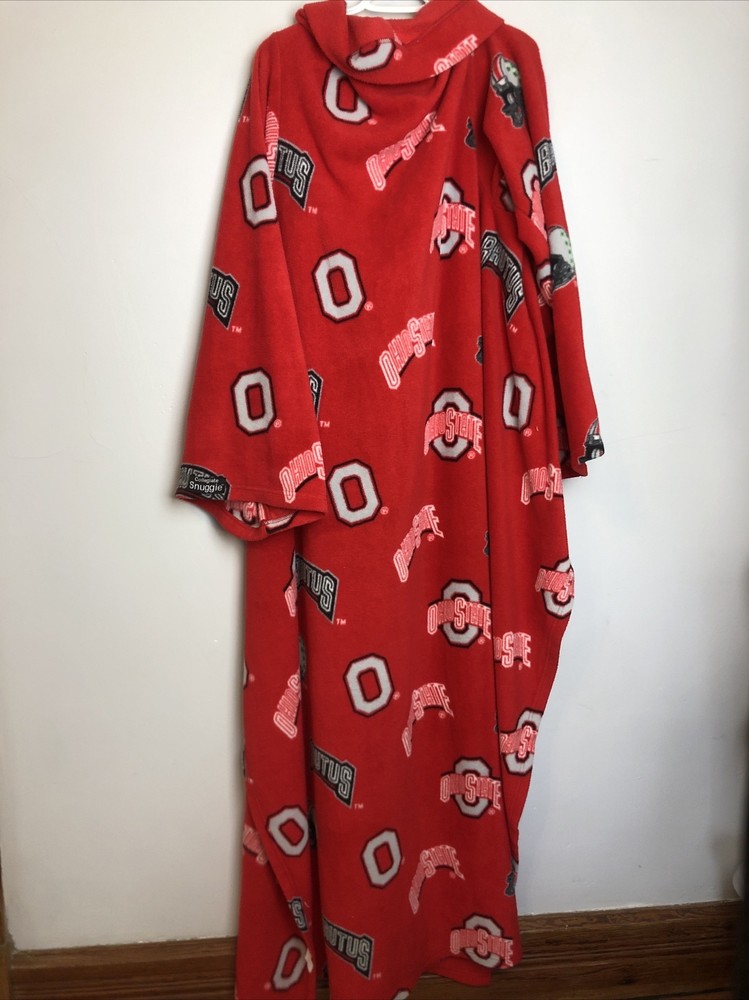 Ohio State Buckeyes OSU Brutus Collegiate Snuggie Blanket With Sleeves