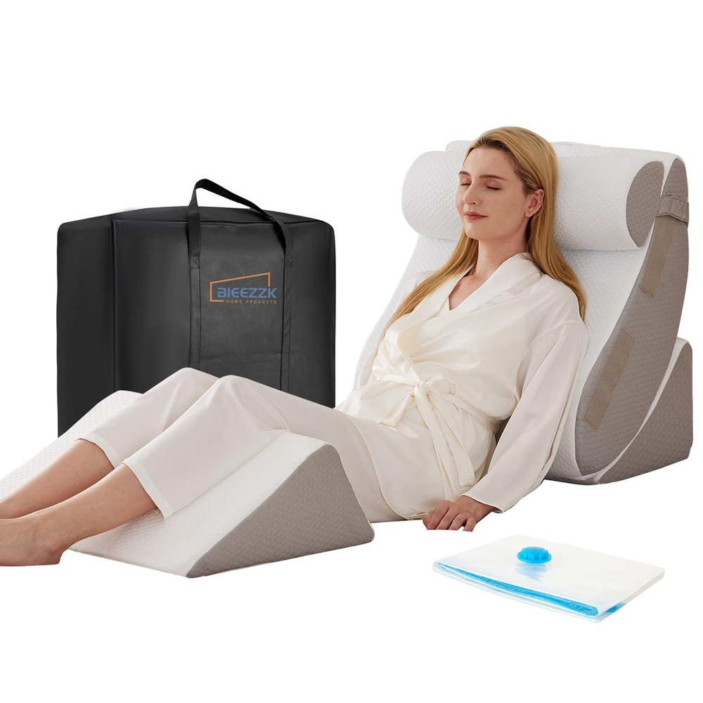 4PCS Orthopedic Wedge Pillow Set for Post-Surgery & Back Support Relief