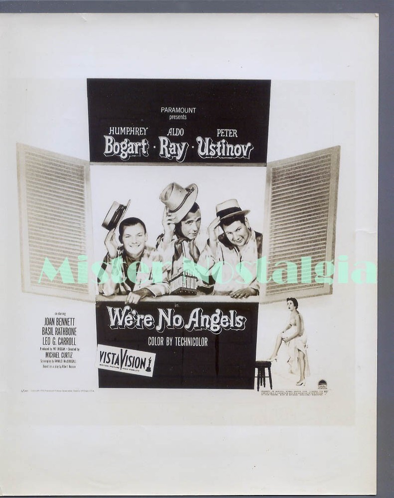 Vintage Photo 1955 Humphrey Bogart Peter Ustinov We're No Angels ad artwork #2