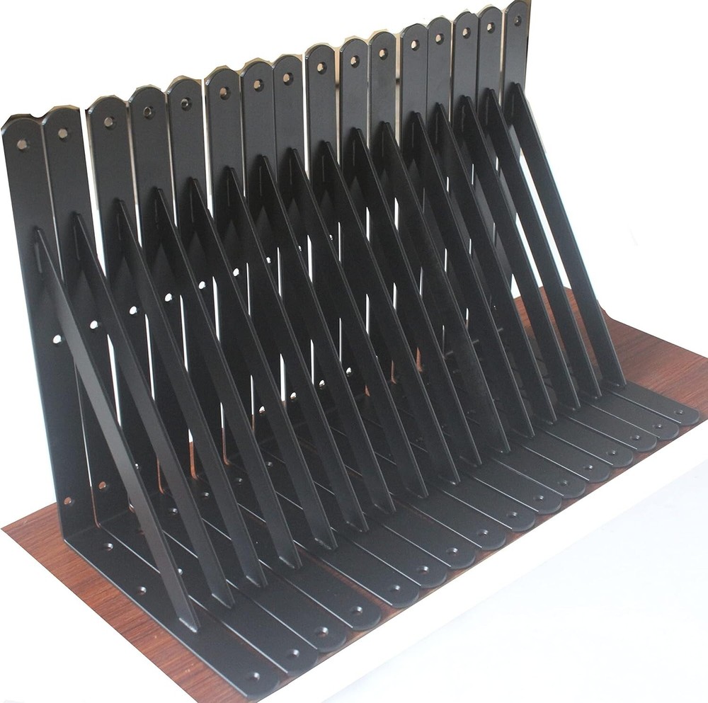 Matte Black Shelf Brackets 20 Pack for 12-16 Inch Floating Shelves