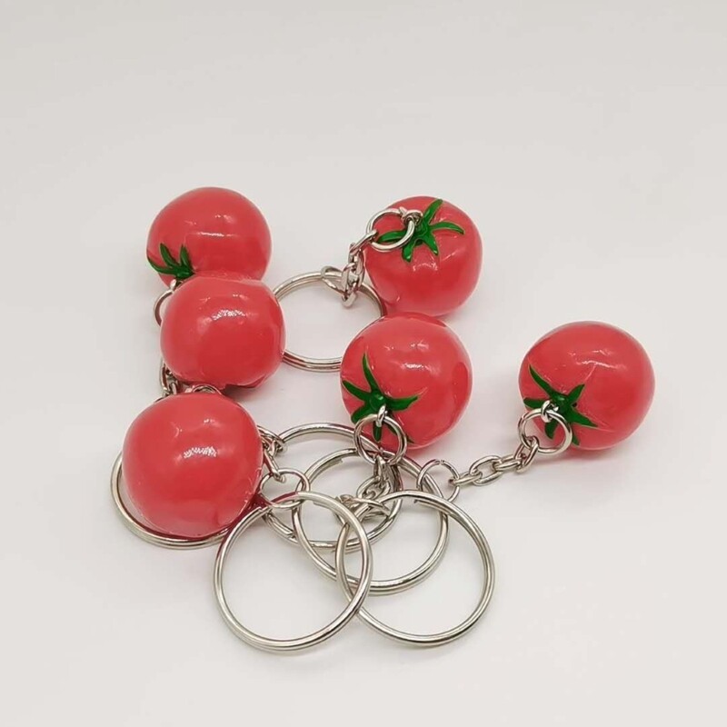 Simulation Tomato Charm Keychain Keyring Accessories Jewelry for Backpack Purse