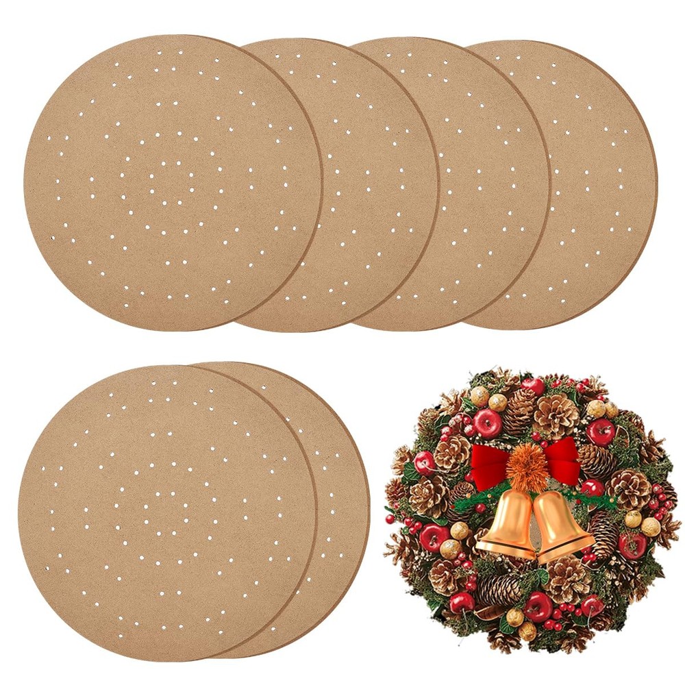 6-Pack 12 Inch Wreath Boards with Holes for DIY Decor