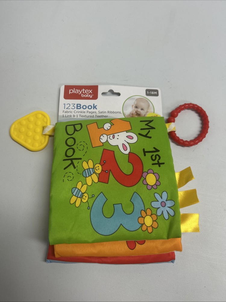 Teether & Book, 123 Book By Playtex Baby, 1-18 Months, Brand New.    4