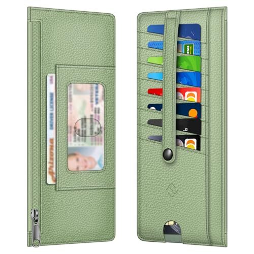 Slim RFID Blocking Credit Card Wallet in Sage Green for Business-image