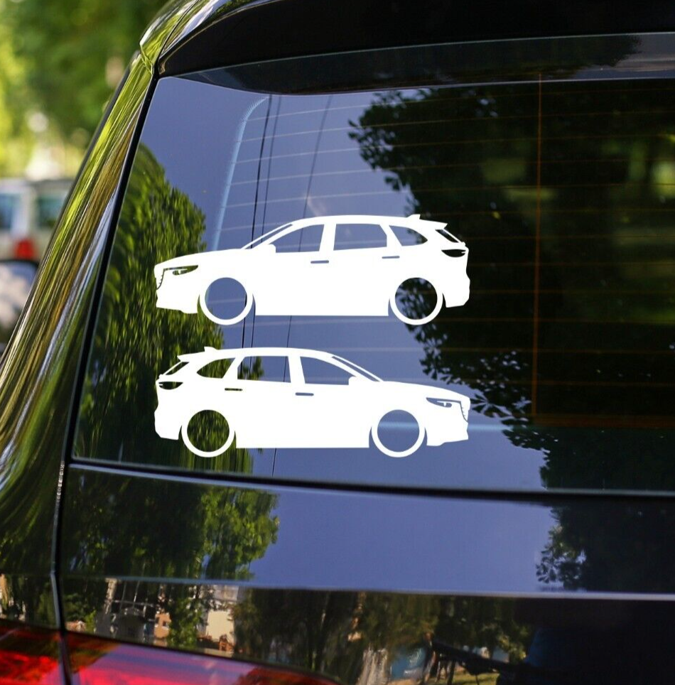 2x Lowered Car Silhouette Decal Stickers for Mazda Cx-9 (2016-2023)