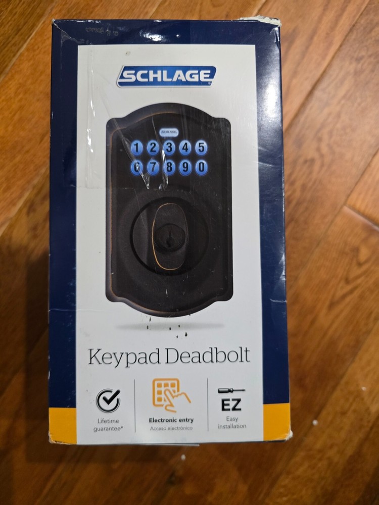 Schlage BE365 CAM 716 Aged Bronze Keypad Deadbolt - Used - E1