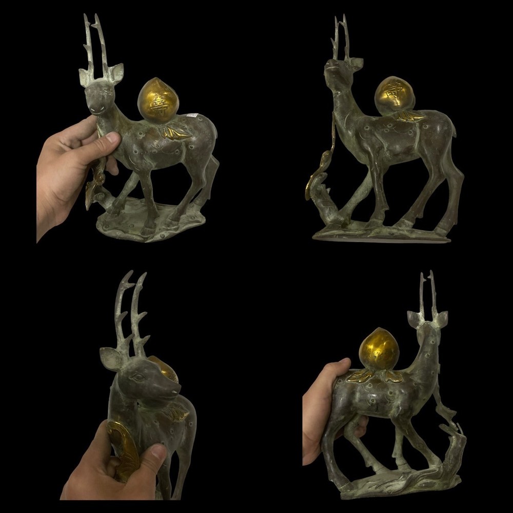 Antique Greek Bronze Deer Sculpture Luxury Vintage Collectible Art