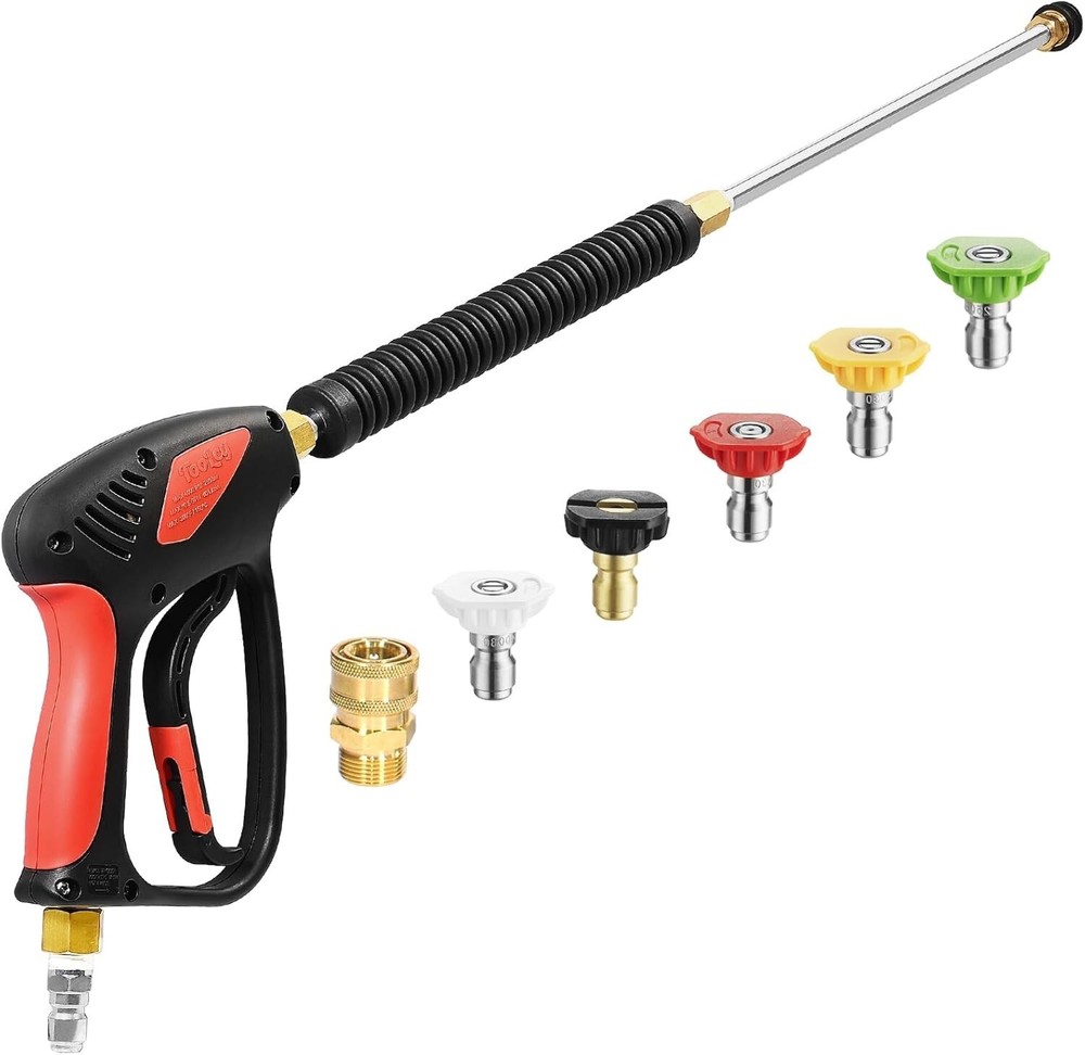 Universal High-Pressure Washer Gun with Adjustable Wand & Quick Connect Nozzles