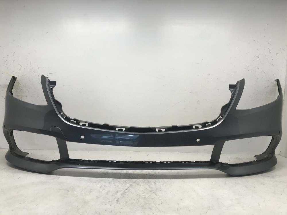 Front Bumper Cover Gray Mercedes S-Class S600 S550 2016-2019 w/Sensor Holes OEM