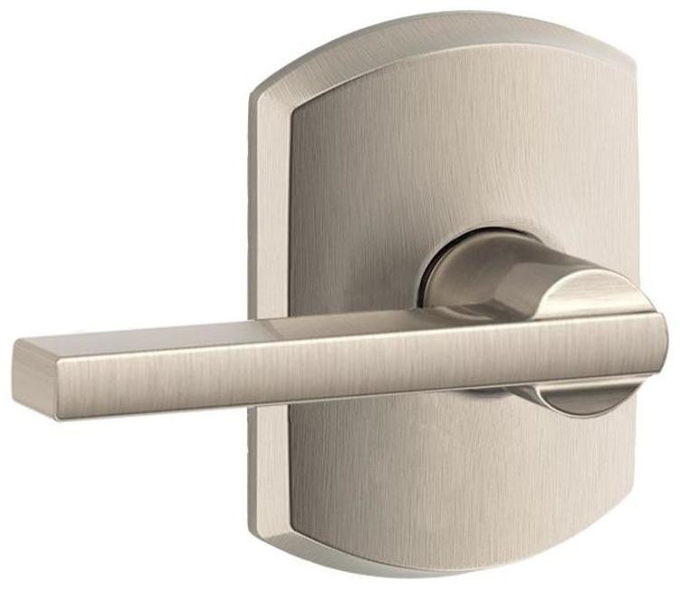 Schlage F10-LAT-GRW Latitude Passage Door Lever Set in Greywash Finish