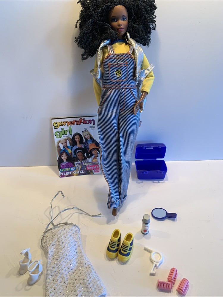 Barbie Generation Girl Nichelle 1999 Overalls, Backpack, Shoes, Dress, Case