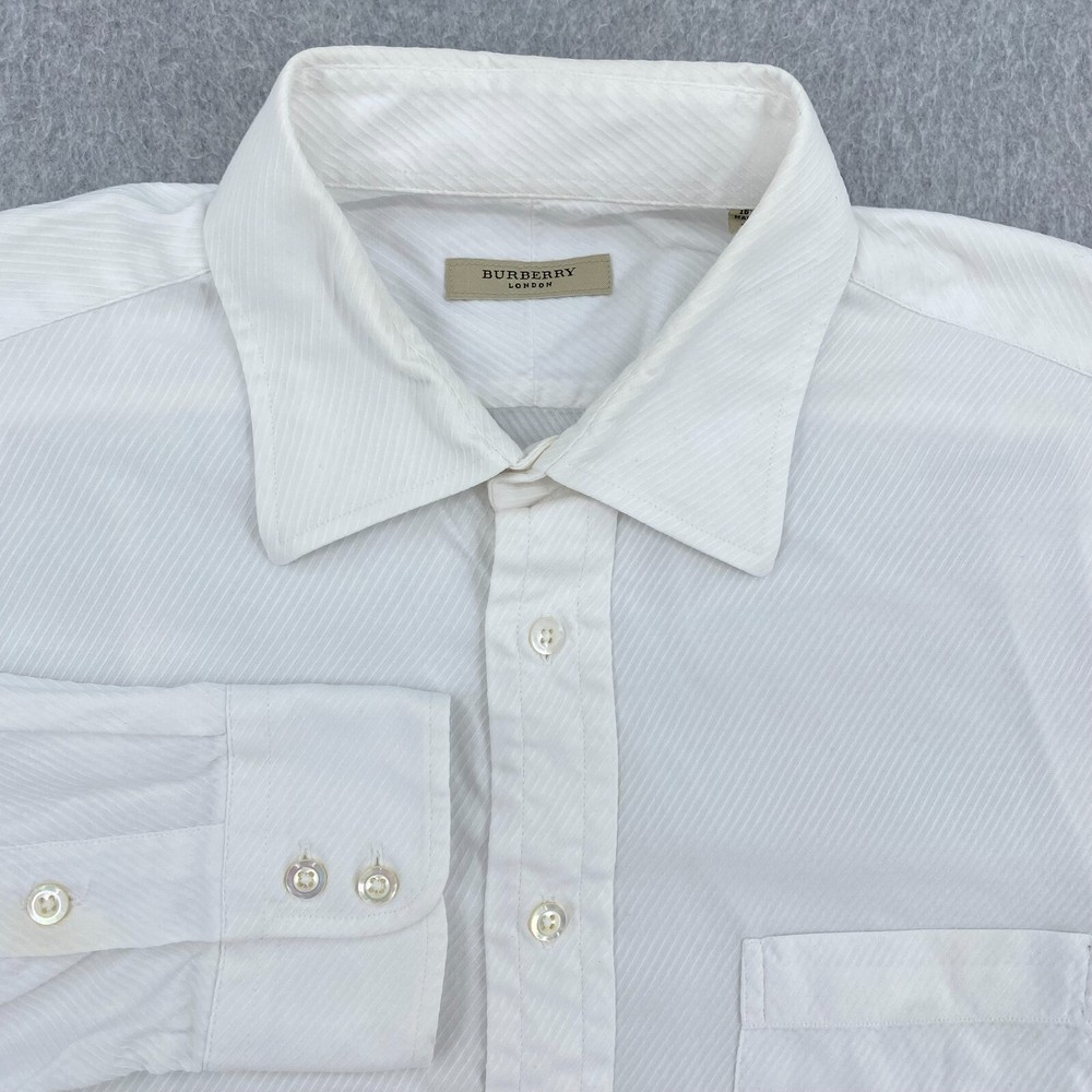 Burberry London Dress Shirt Men's 16.5 White Long Sleeve Classic Button Up