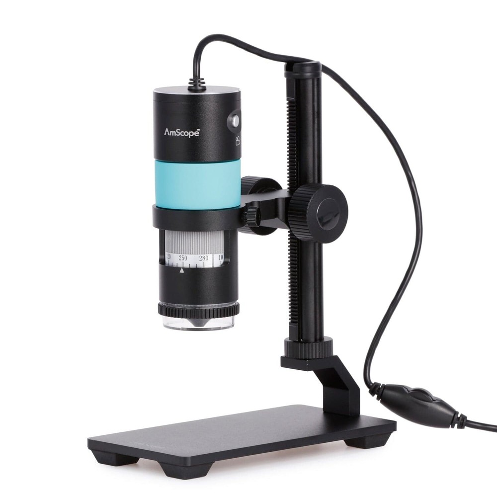 Amscope 5.1 MP Handheld Polarized 10-280X LED Digital USB Microscope+Table Stand