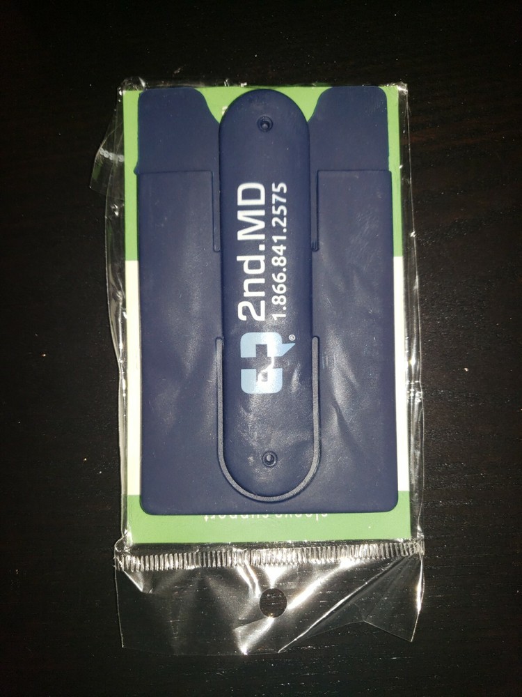 2-in-1 Navy Silicone Wallet for Credit Cards & Phone Stand-image