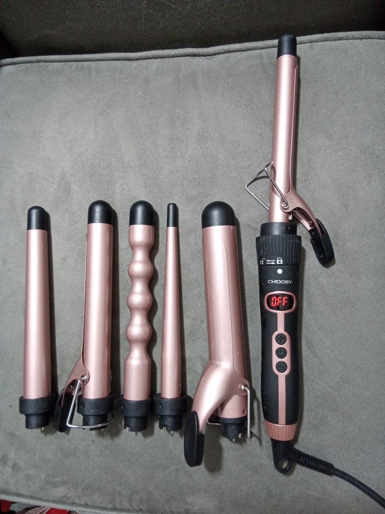 Chooby 6-in-1 Multi-Style Hair Curling Iron Wand