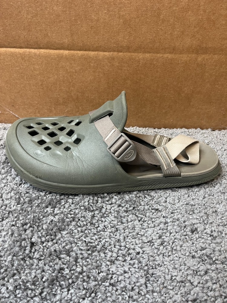 Chaco Chillos Clogs Green Tan Sandals Breathable Beach Mens Size 15