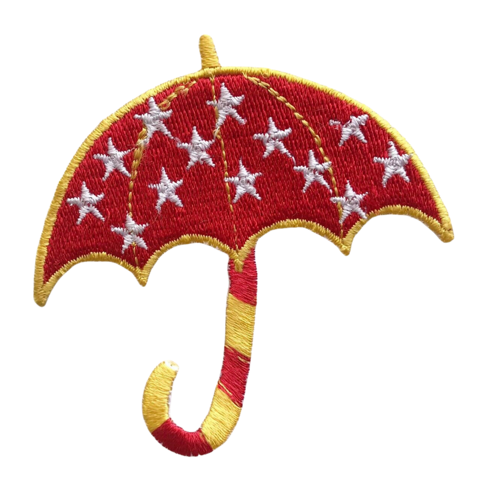 Cute Starry Embroidered Iron-On or Sew-On Umbrella Patch