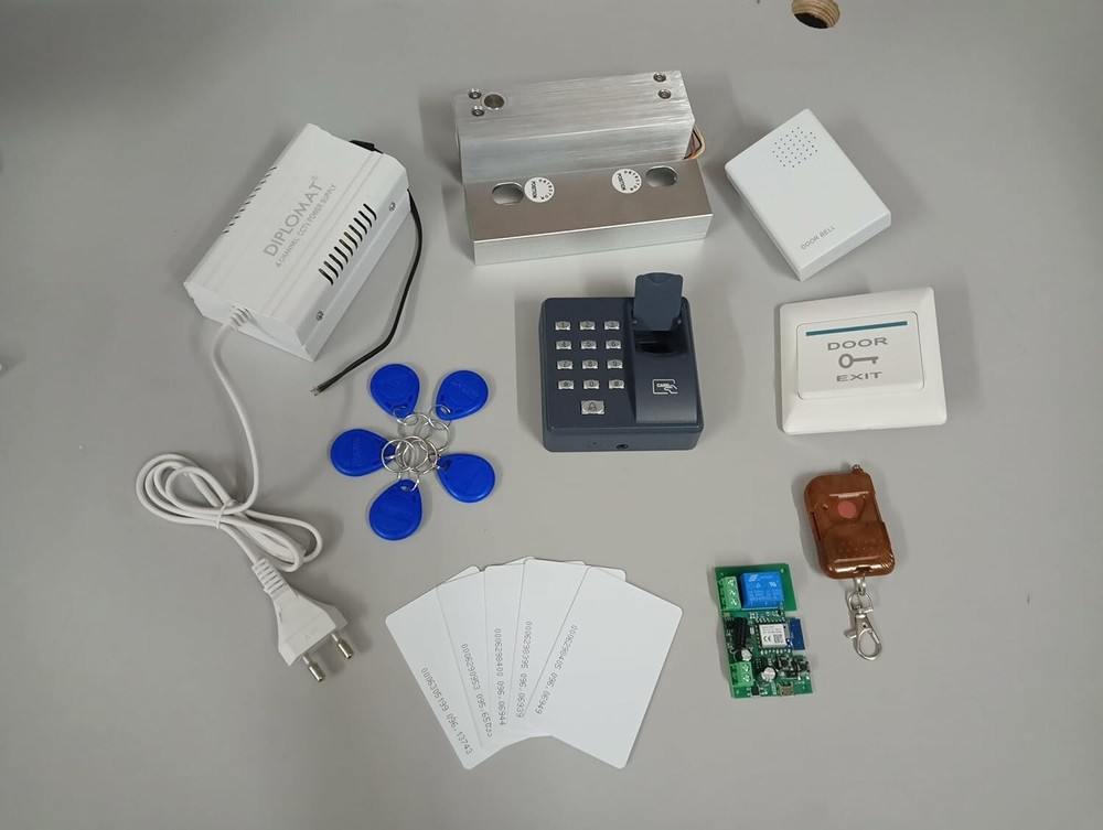 Biometric Smart Lock Frameless Glass Door WiFi Access Control DropBolt  -image