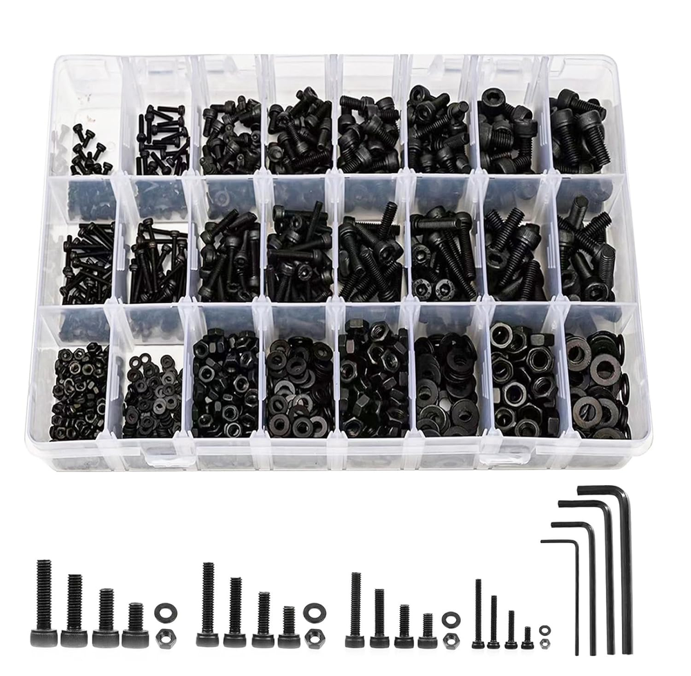 1230 PCS Metric Screw Assortment Kit M2 M3 M4 M5 12.9 Grade Alloy Steel Hex Head