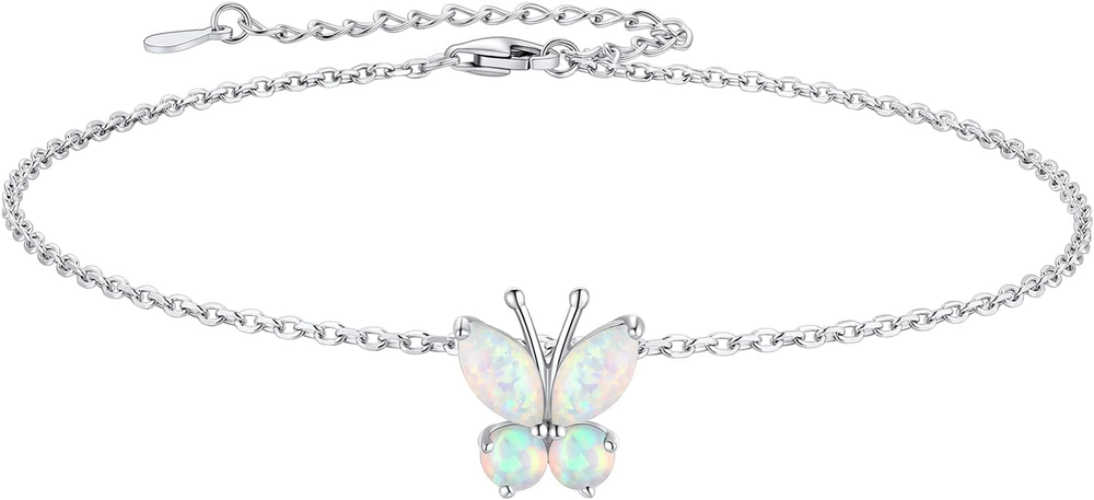 Silver Anklets for Women Cute Butterfly Jewelry 925 Sterling Silver Anklets Wate