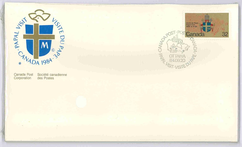 Canada FDC Papal Visit 1984 - Never opened, lot of 10-12-image