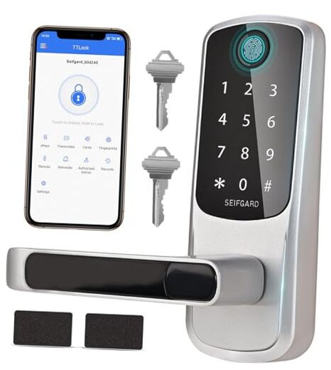 Smart Keypad Door Lock with Handle for Front Door – Touchscreen Entry