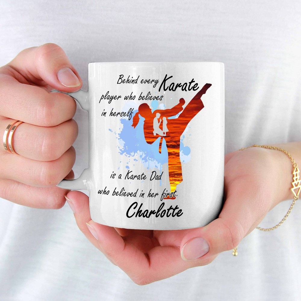 Custom Name Coffee Mug Gift For Father's Day Birthday From Daughter Behind Every