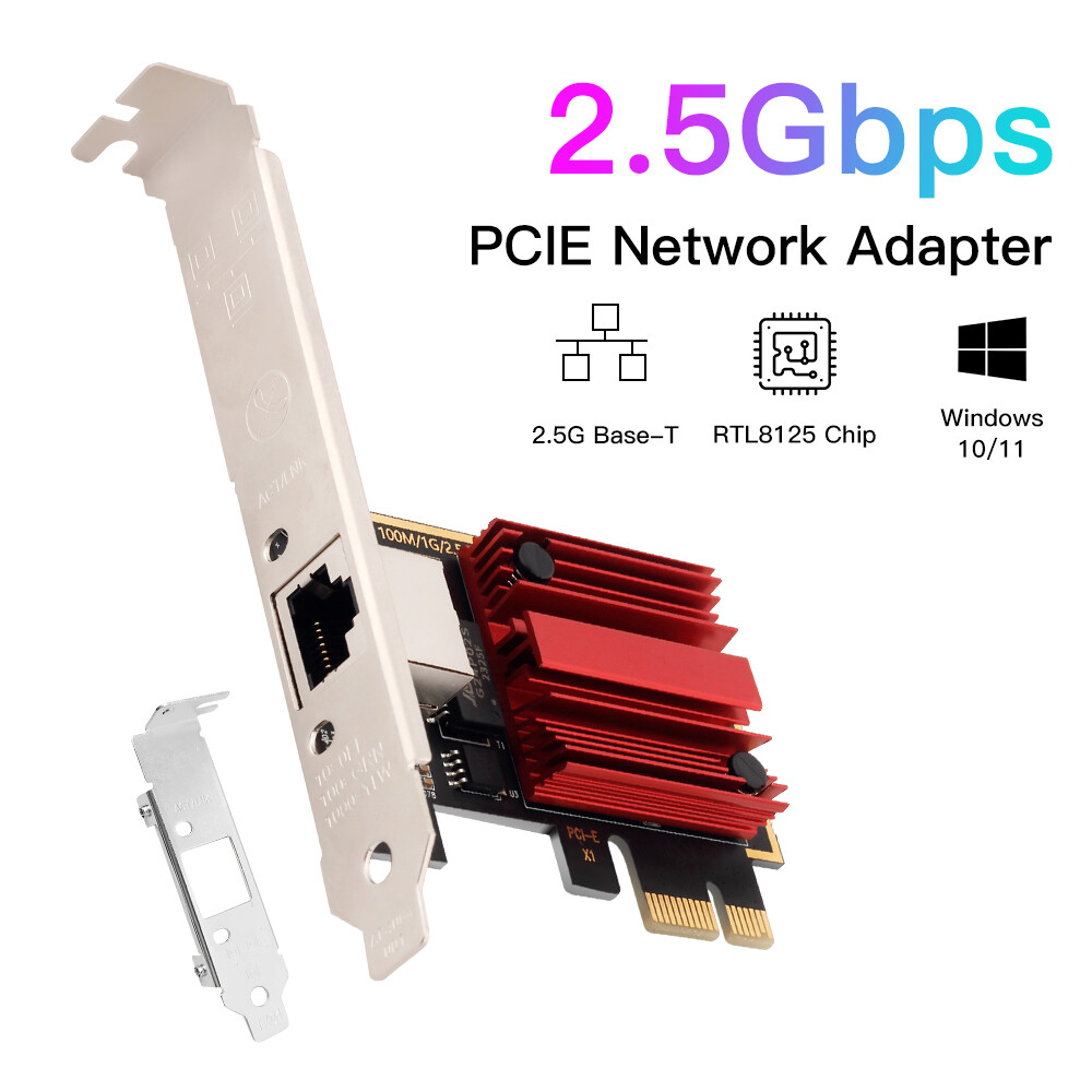 2.5Gbps PCIe Network Card to RJ45 Gigabit Ethernet Network Adapter for Desktop
