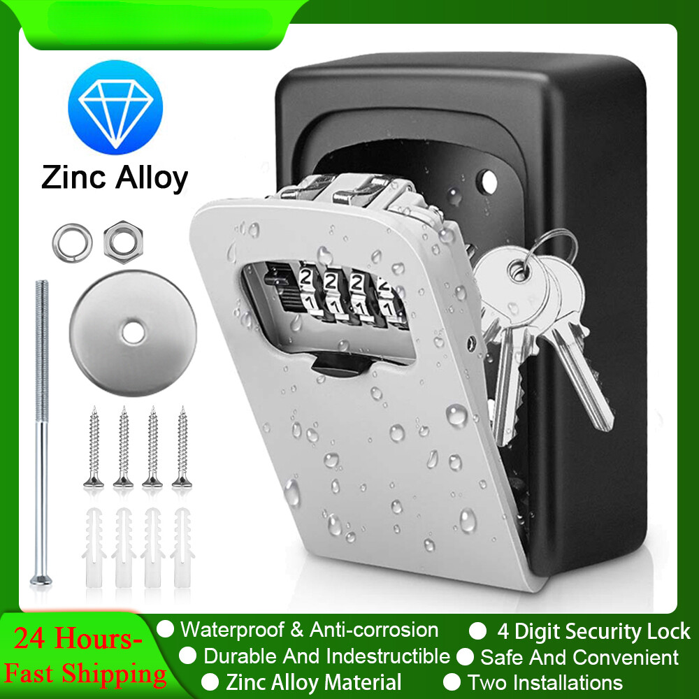 Waterproof Wall Mount 4-Digit Password Lock Key Safe Anti-Theft Security Box-image