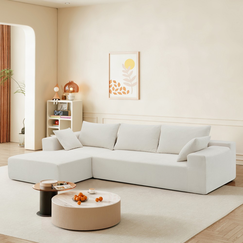 Modern 109x68 Inch Modular Sectional Sofa Set Minimalist U-Shaped Couch