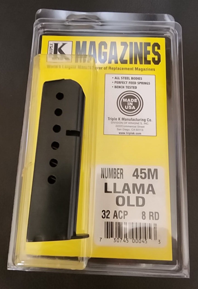 OLD LLAMA Model 1 10 - .32 ACP 8Rd TRIPLE K 45M Pistol Magazine New