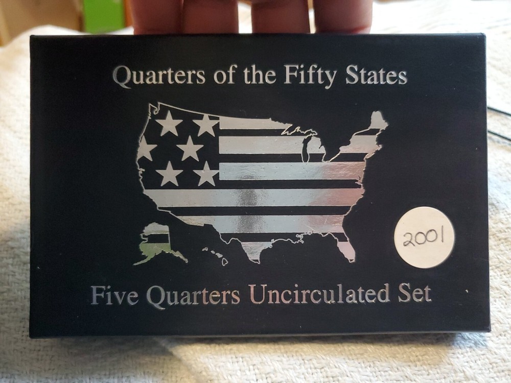 2001 P CLAD QUARTER PROOF SET (5) NEW YORK VERMONT KENTUCKY RHODE NORTH CAROLINA