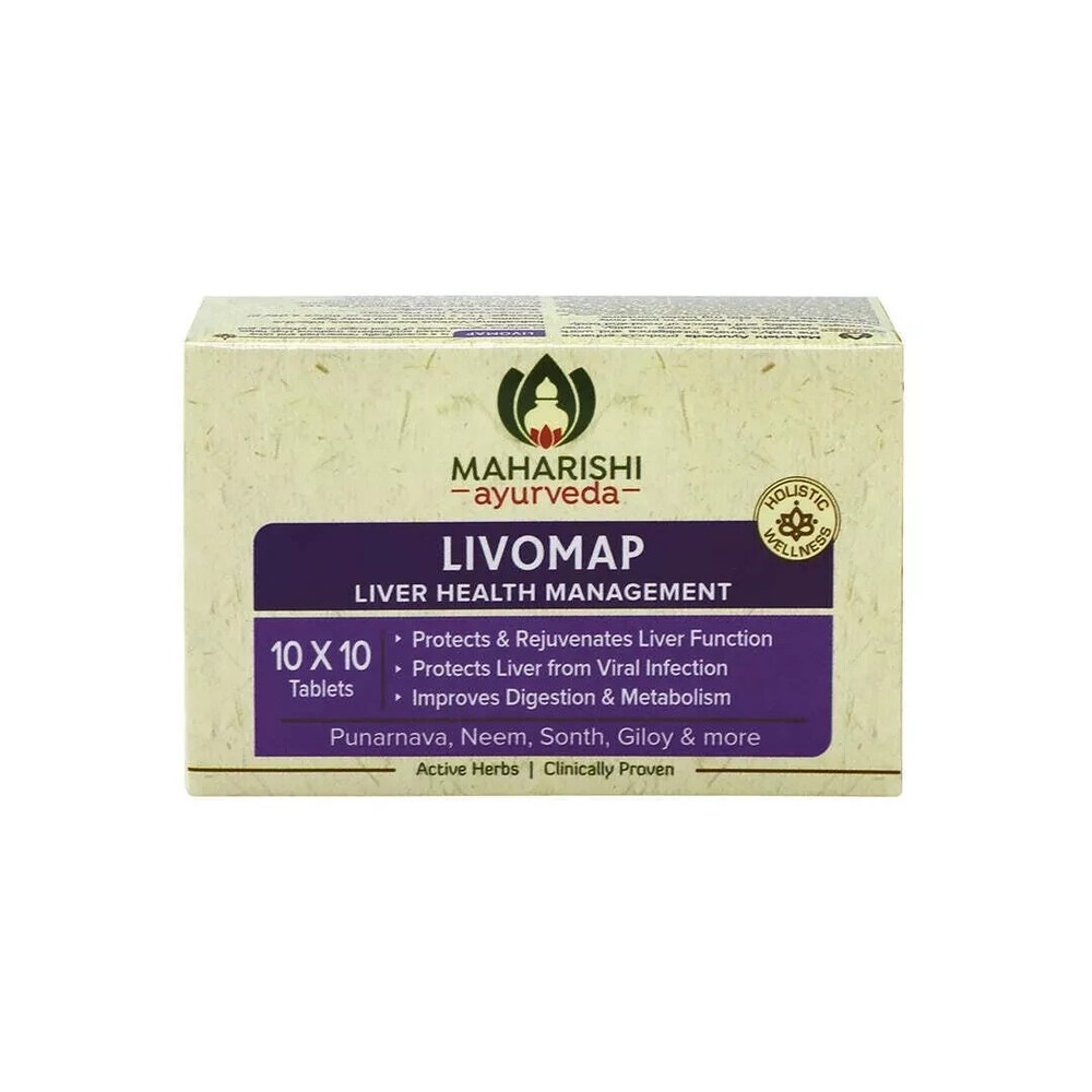 4-Pack Livomap Maharishi Ayurveda Herbal Liver Wellness Tablets, 400 Count
