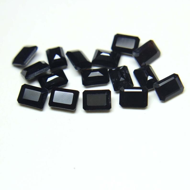 Natural Black Onyx Octagon Faceted Cut Jewelry Gemstone size 3X5MM TO 10X14MM