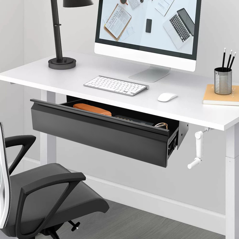 22” Black Space Saver Sliding Under Desk Storage Drawer Pull-out Drawer