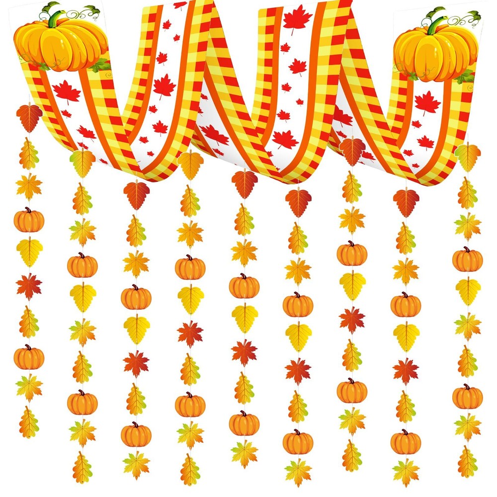 Fall Ceiling Decorations, 8.8ft Fall Ceiling Banner Fall Party Hanging Decora...