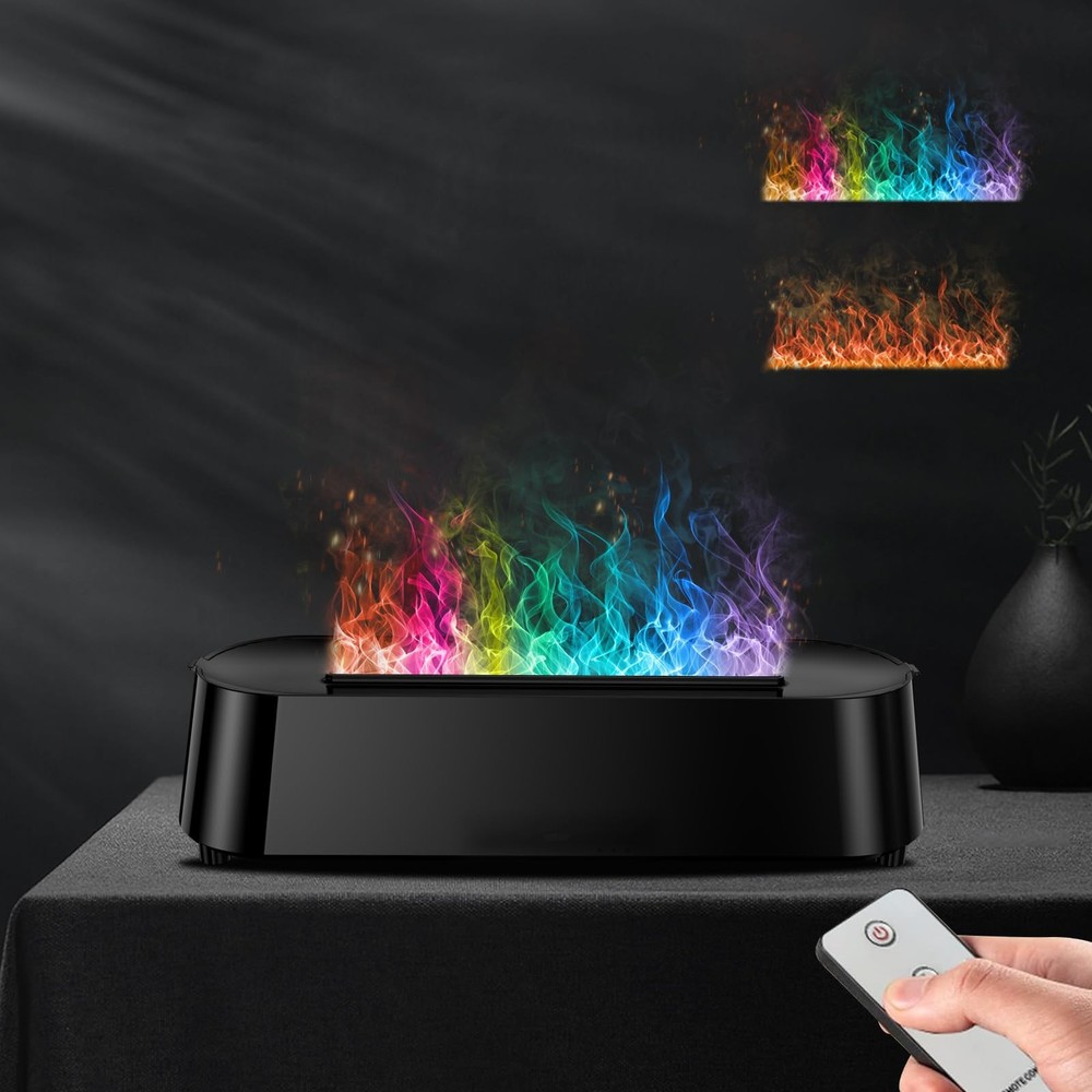 Colorful Flame Fire Diffuser Humidifier with Remote Control Ultra Quiet Aroma Essential Oil Diffuser