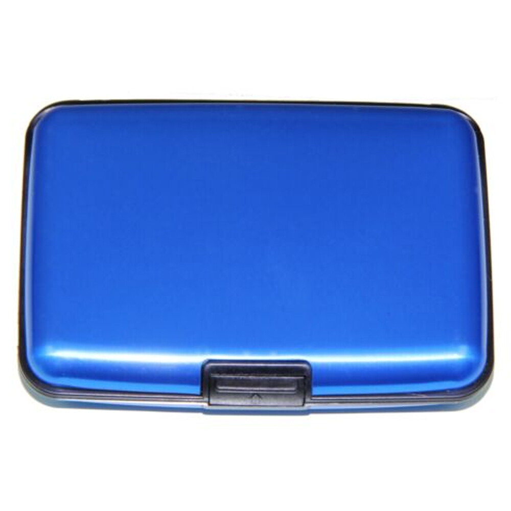 Slim Blue Aluminum Credit Card Wallet - Lightweight & Stylish-image