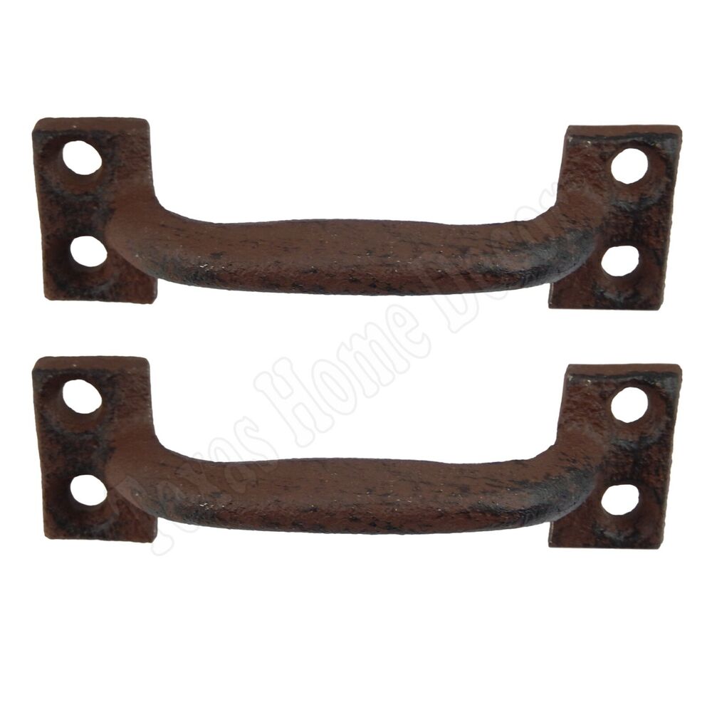 2 Small Handles Antique Style Cast Iron Rustic Cabinet Drawer Pull Door 3 5/8 in