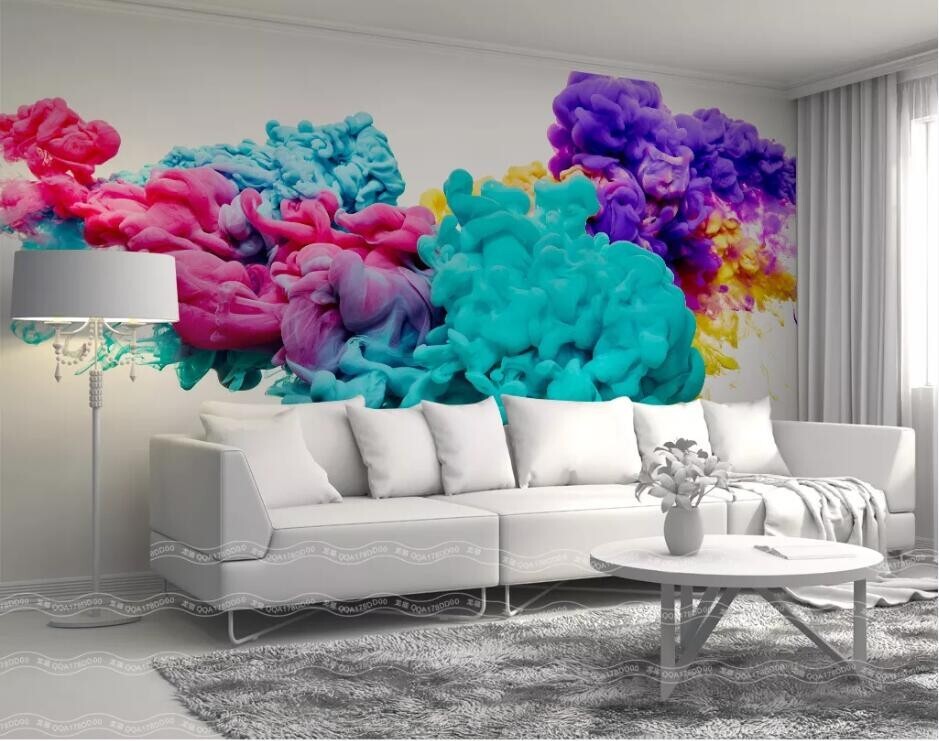 3D Colored Smoke ZHUA25787 Wallpaper Wall Murals Removable Self-adhesive Ann